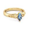 Celtic London Blue Topaz Ring 925 Sterling Silver Gold Vermeil Trinity Knot Band Ring