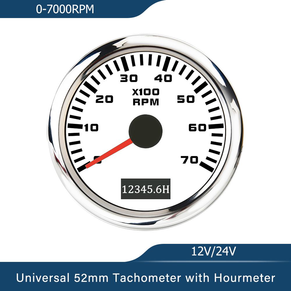 New Universal 52mm Tachometer RPM Meter 0-3000RPM 4000RPM 6000RPM 7000RPM 8000RPM with Backlight 9-30V for Car Boat Yacht