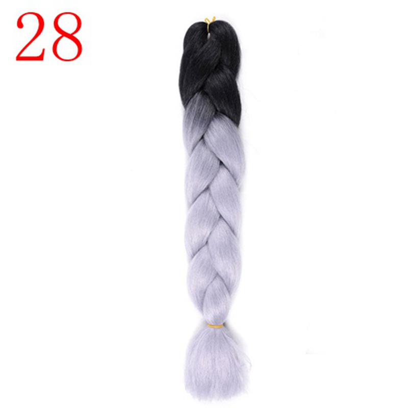 Ombre Braiding Hair Extensions 24inch 115g Synthetic Jumbo Braids Hair Fiber Pink Purple Blue Green