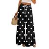 Women Summer Boho Palazzo Pants High Waist Wide Leg Rinting Casual Trousers With Pockets