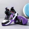 Kid Basketball Shoes Outdoor Sport Tennis Shoe Boys Gym Trainers Rotate Button Light Running Sneaker Breathable Child Ball Shoes