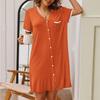 Женское свободное повседневное удобное платье-мини с V-образным вырезом, короткими рукавами и контрастной расцветкой, для дома, минималистичное, летнее