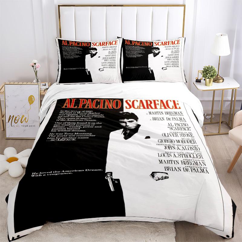 Scarface Legend Bedding 3 Piece Set Hd Print Duvet Cover Pillowcases For Teens Adult Bedroom Decoration Christmas Gift C921160