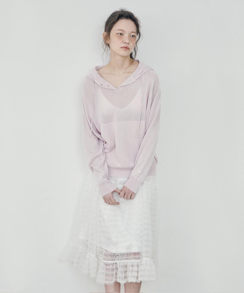 Hane Tiered Tulle Skirt_Milk Foam