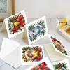 6 Pcs DIY Rhinestone Art Painting Cards Christmas Greeting Card Making Kit with Envelopes 5D Snowman Cat Deer Rhinestone Painting Crafts