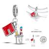 Fashion Trend 925 Silver Travel Airplane Dangle Charms Fit Original  Charm Bracelet DIY Sunflower Butterfly Bead