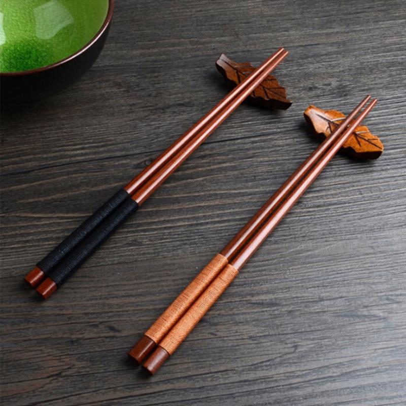 1 Pair of Twisted Wire Wind Wood Chopsticks, Anti Roll Rosewood Bamboo Chopsticks, Household Tableware Chopsticks, High-quality Wooden Chopsticks