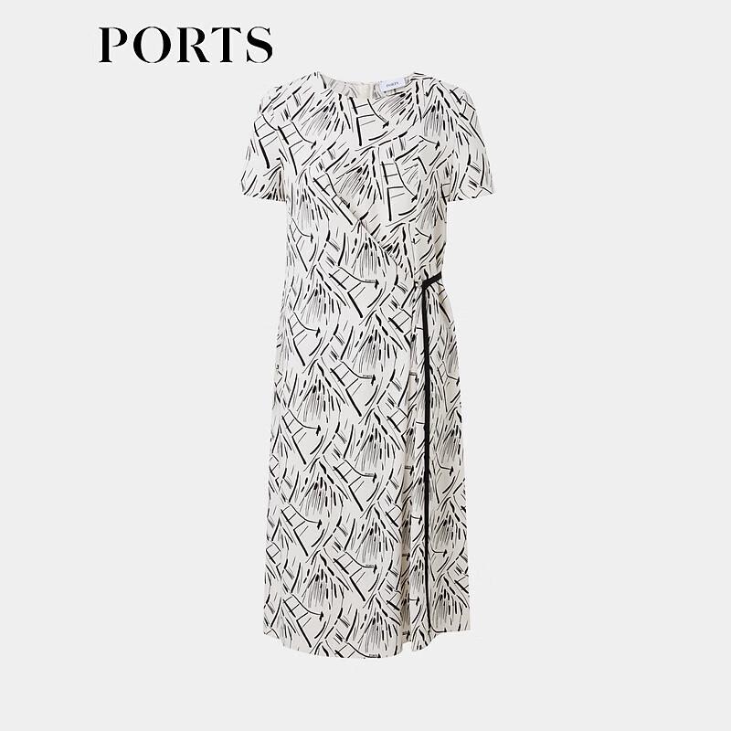PORTS Women's Spring/Summer Pleated Waist Floral Print Dress