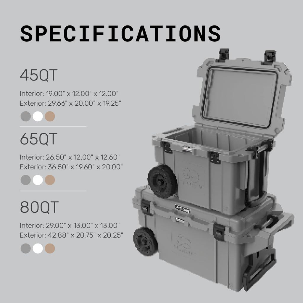 Pelican 45QW Elite Cooler с роликами Tan 45QW-2-TAN