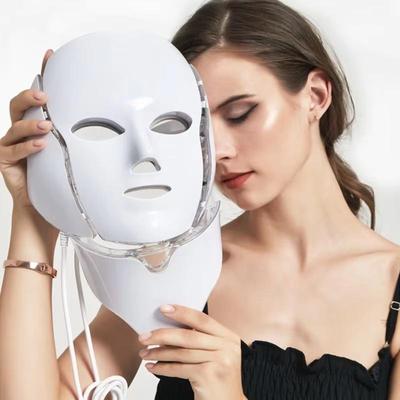 Светодиодная маска для лица с шеей - 7-цветный профессиональный косметический прибор для домашнего ухода за кожей