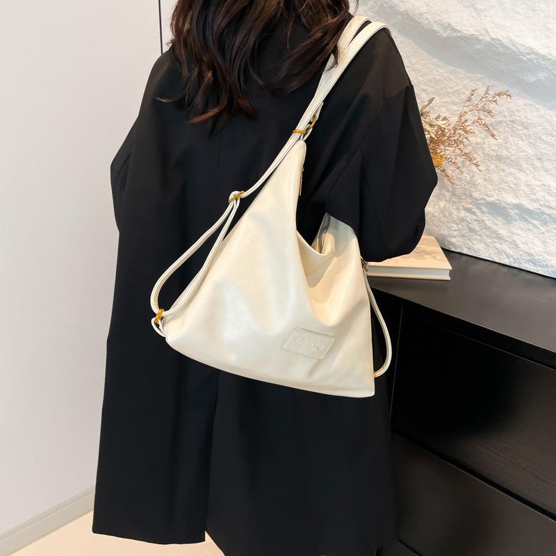 2025 Autumn New Retro Large-capacity Underarm Tote Bag Women's Bag Multi-function Single Shoulder Oblique Span Bag Backpack