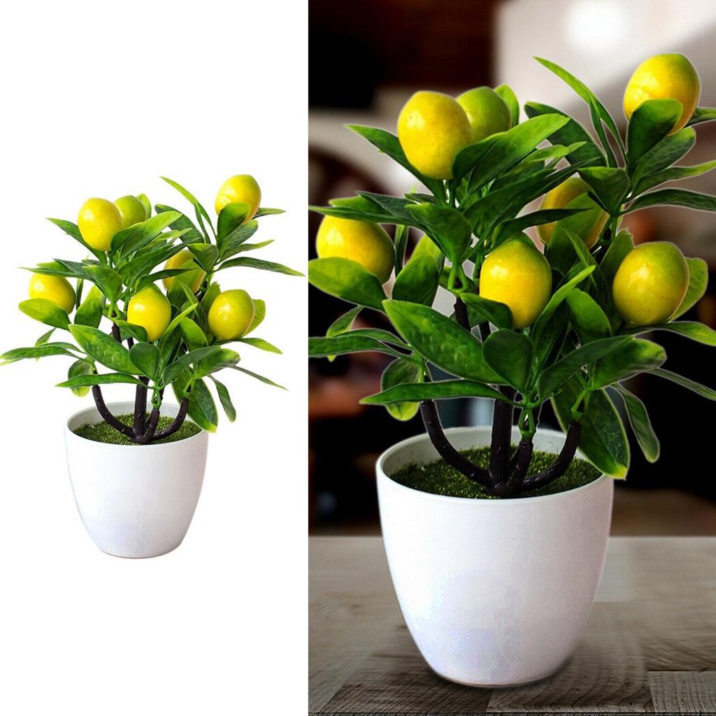 Artificial Fruits Lemon Simulated Bonsai Home Decoration Potted Plant Living Room Ornament Fake Tree