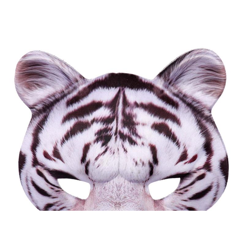 Halloween Tiger Half Face Mask Realistic Animal Facial Mask For Cosplay Masquerade Party Festival