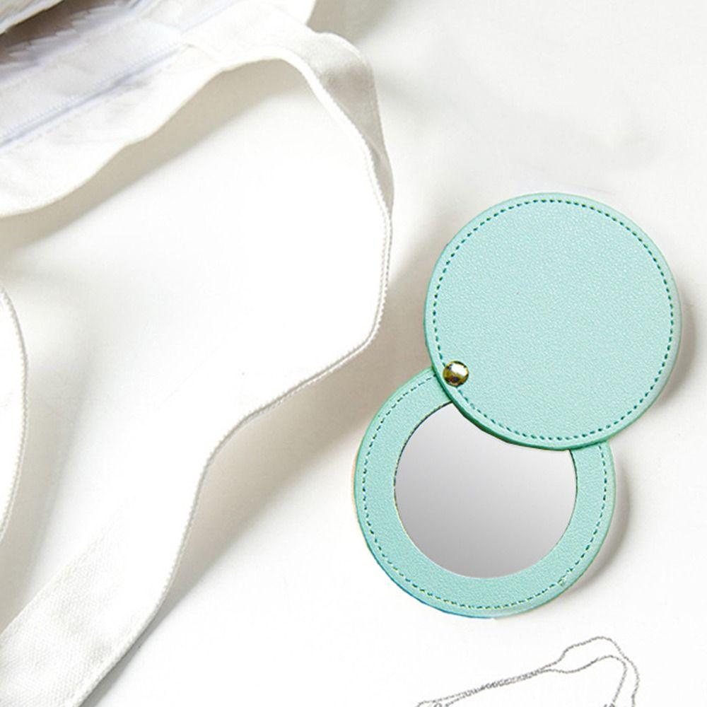 PU Leather Women Girls Cosmetic Mirror Makeup Mirror Compact Pocket Mirror Travel Accessories
