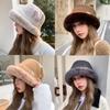 1pc Womens Winter Fleece Bucket Hat,Warm Faux Mink Plush Hat Fluffy Fisherman Fuzzy Pullover Hat Skull Hat For Outdoor Dailywear