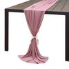 Simple Romantic Table Runner Luxury Soft Chiffon Fabric Wedding Runner Tablecloth Wedding Party Banquet Home Decor Sash Decoration
