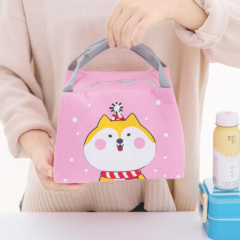 Cartoon Lunch Bag Portable Insulated Thermal Lunch Box Picnic Supplies Bags Milk Bottle for Women Girl Kids Children