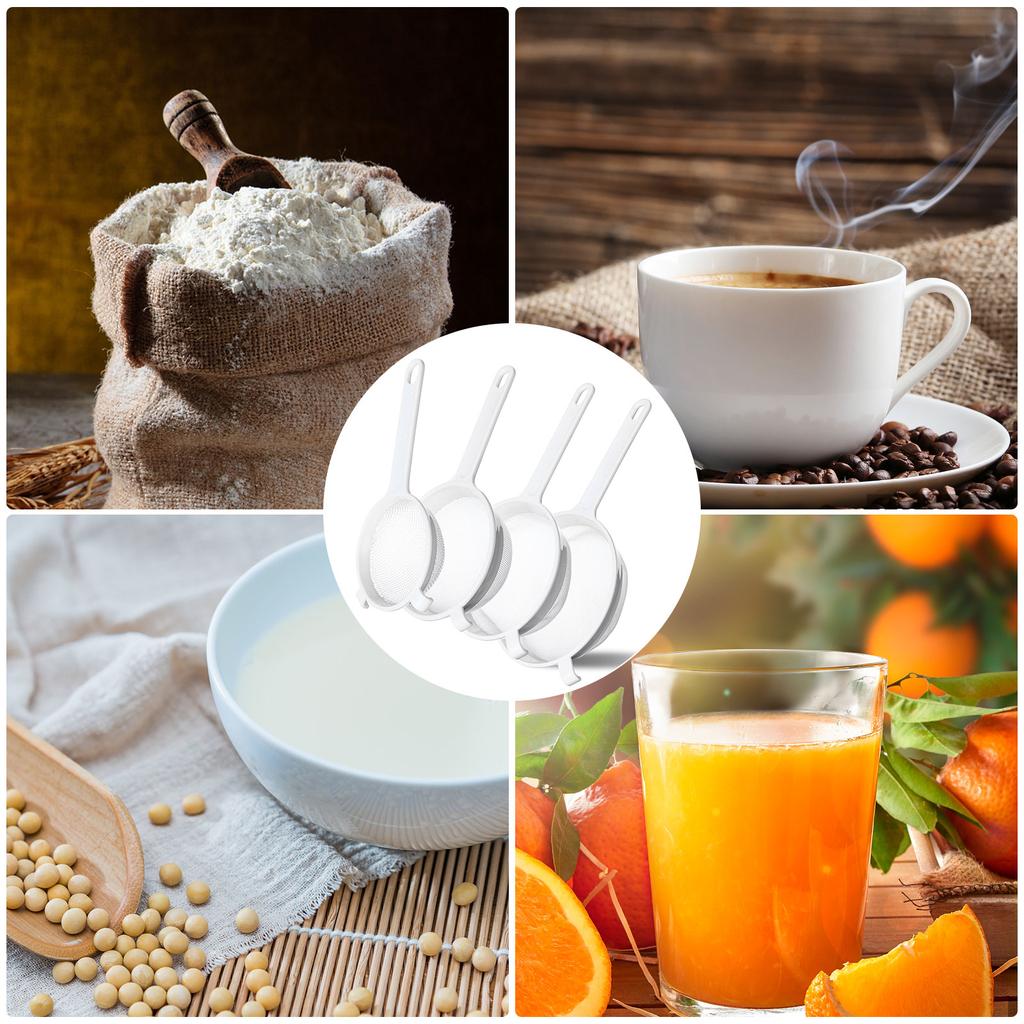 4 шт. Пластиковые нейлоновые сетчатые дуршлаги для кухни с ручкой, с двойными ушками, нейлоновый сетчатый дуршлаг, фильтр для йогурта и молока