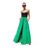 Summer Elastic Waist Edible Tree Fungus Trousers Fashion Loose Pocket Drawstring Pants Casual Solid Green Wide Leg Pants 25550