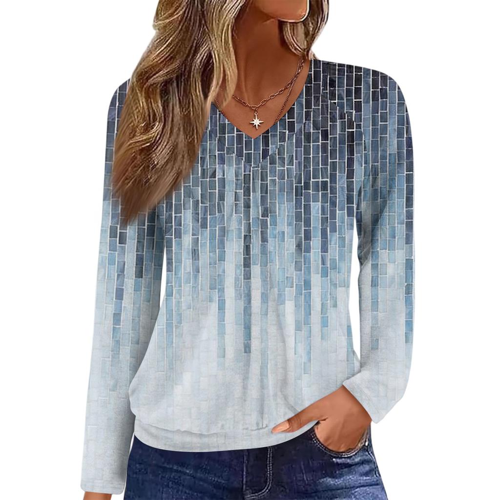 Женский повседневный модный топ с V-образным вырезом, рукавами реглан, плиссировкой и цветочным принтом, с длинным рукавом