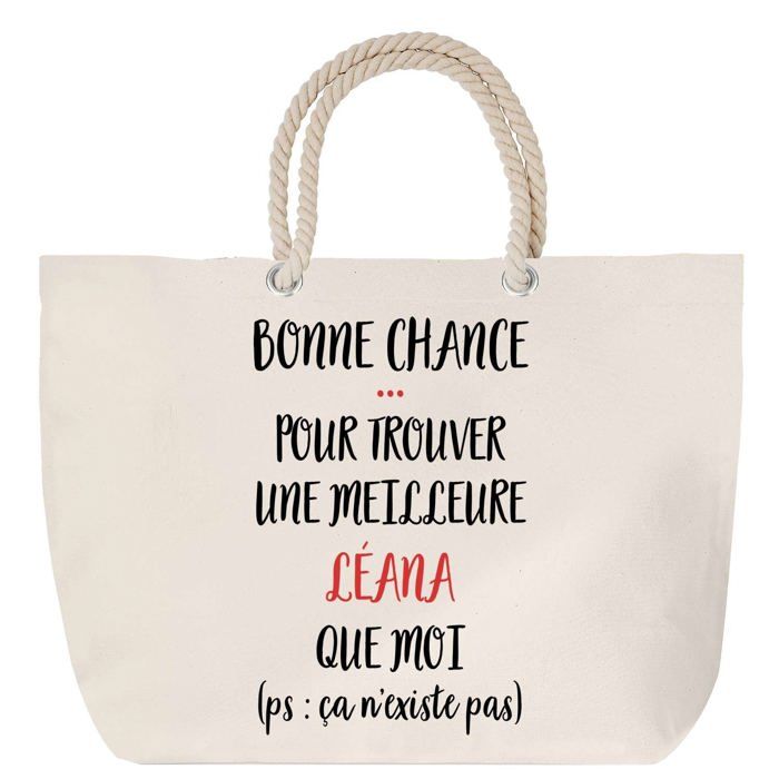 Sac de plage anse corde Léana ça n'existe pas Cadeau Anniversaire Noël | Grand Sac de Transport & Sport