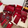 Festive Collection: Red Scarves & Imitation Cashmere Shawls - Cozy Winter Gifts & Soft Neck Warmers