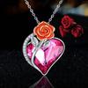 Ожерелье с подвеской в ​​виде розы в форме сердца, женский ювелирный подарок