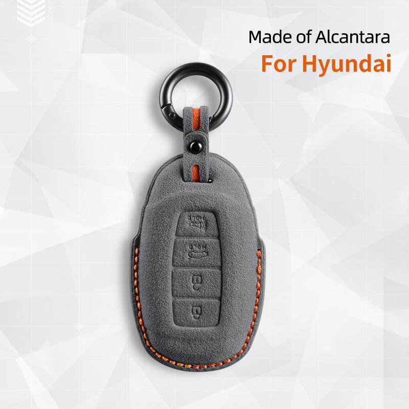 Чехол для автомобильного ключа для Hyundai I30 Tucson Kona Encino Solaris Azera Grandeur Ig Accent Santa Fe Palisade Замшевый Чехол Оболочка Брелок