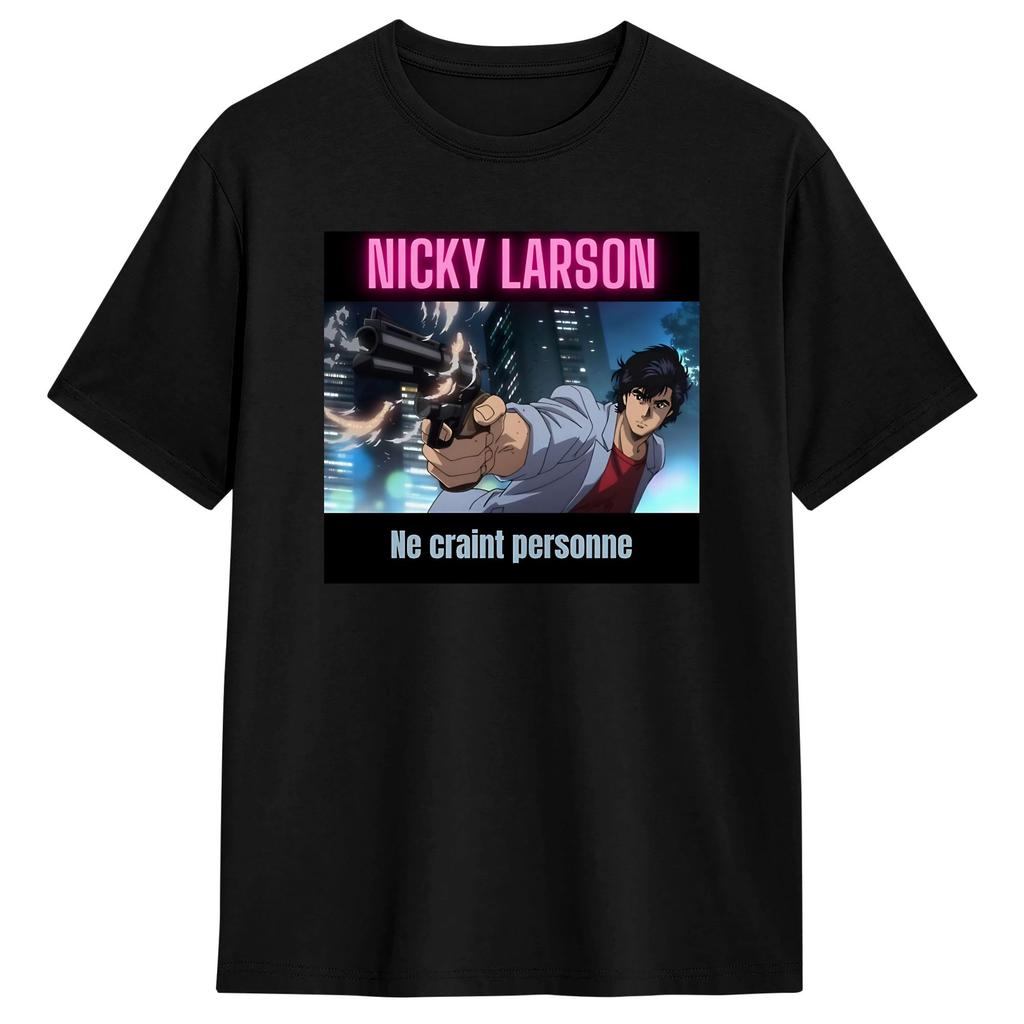 Nicky Larson Ryo Saeba T Shirt Harajuku T Shirts Short Sleeves Funny Tops Summer 100 Cotton Pl