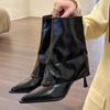 Sexy High Heels Ankle Boots for Women's Pointed Toe Shoes Designer Elegant Pumps Winter Boots New Pumps Luxury Ladies Boots