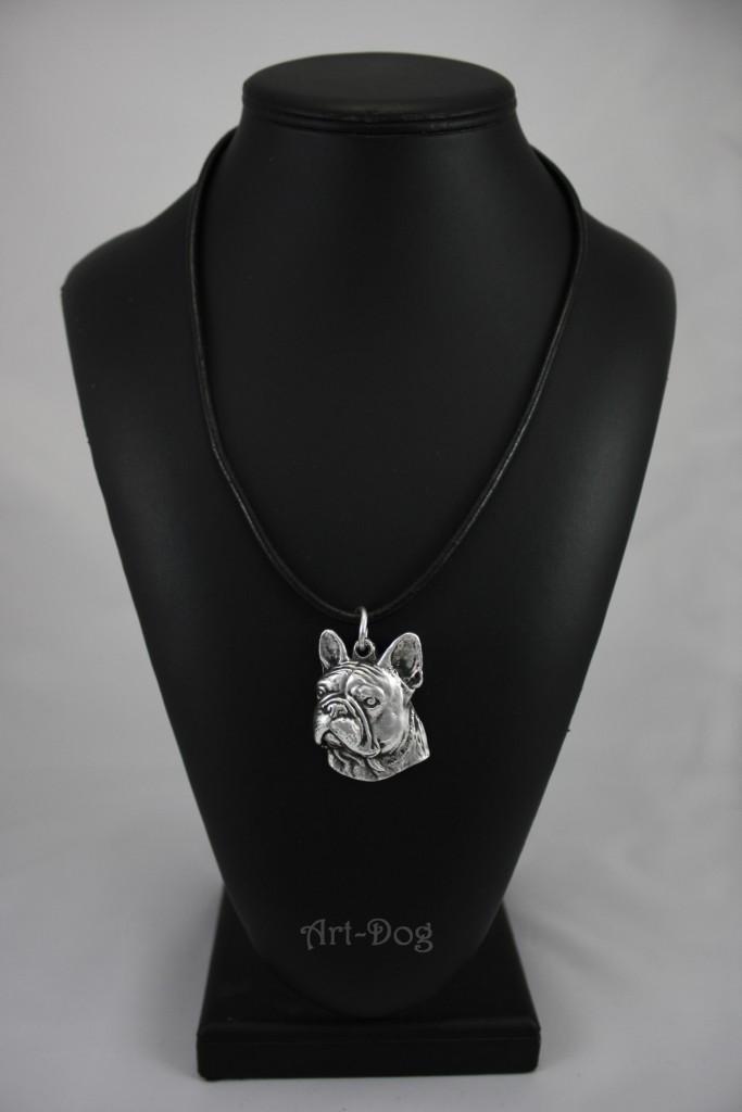 French Bulldog, Frenchie II - Necklace with dog, silver-plated pendant for dog fan, unique jewelry by Art-Dog brand