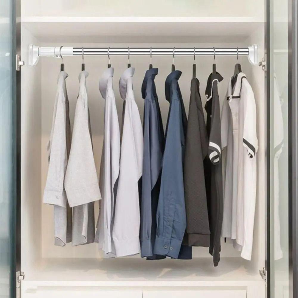 Stainless Steel Shower Curtain Poles Punch-free Clothes Hanging Rod  Balcony