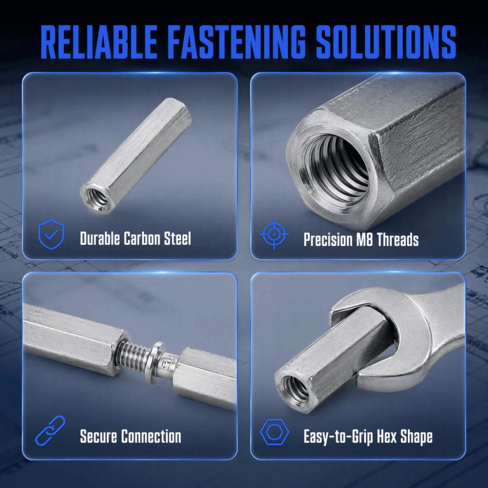 5pcs Coarse Threaded Rod Connector Fully Threaded Studding Fasteners  For Studding Connector