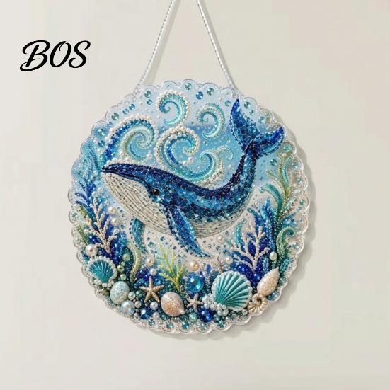 DIY Mosaic Craft for Adults Coastal Faux Pearl Painting Kit, Ocean Theme Art Decorative Bead Work Sparkling Sea Animal Ornament Kit And Beginners