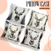 Home Decor Deer Heads & Forest Pattern Pillow Covers Pattern Cushion Cover Suitable For Sofa Bedroom Car Pillow Cover