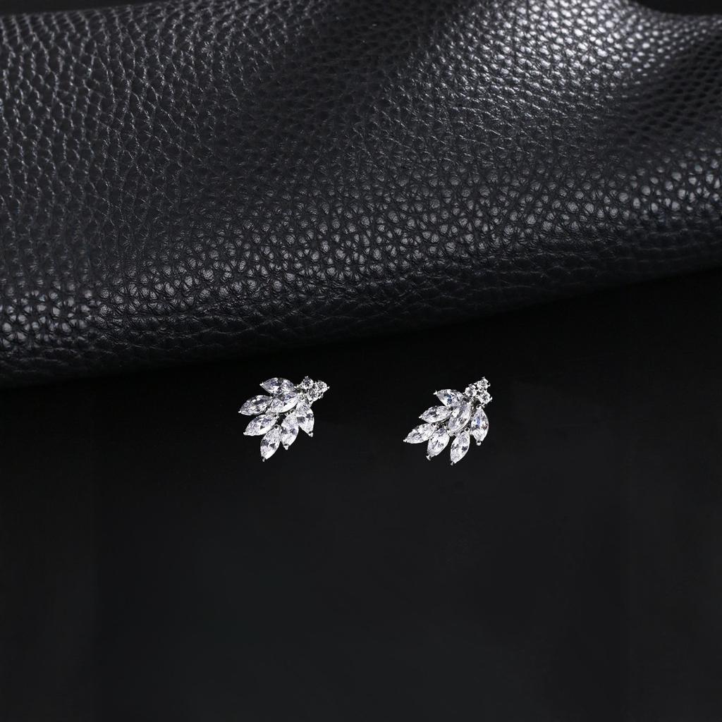 Элегантные женские серьги-пусеты с темпераментом, медные серьги с цирконом, свадебные серьги, серьги для свадебной фотосессии, трансграничная торговля, горячо продаваемые серьги