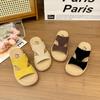 Fashion Flock Shoes Slippers Soft Slides Platform Summer Clogs Woman Comfort Beach Retro Concise Round Toe Casual Leisure Slippers Women