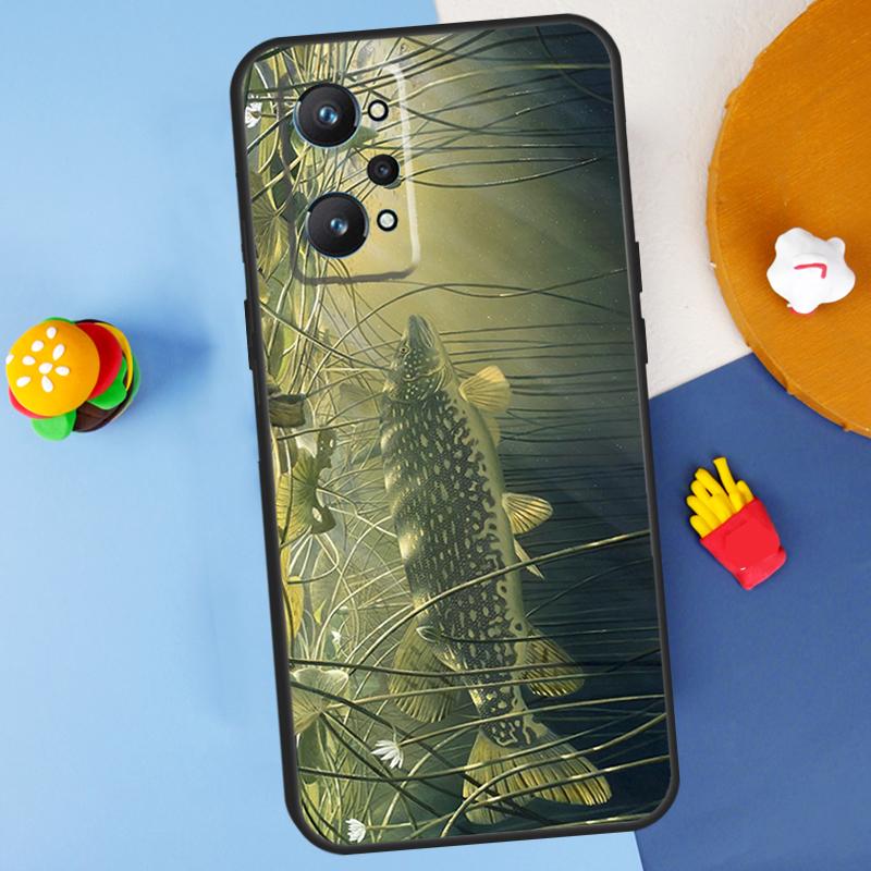 Рыболовная приманка Щука Для Realme C55 C67 C61 C75 C53 C51 C21Y C25S GT 6 6T 5 GT7 Pro 10 11 12 13 14 Pro Plus Чехол
