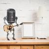 Model Wrought iron USB Ornaments Microphone for playing guitar Robot Decorations Desk lamp
