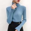 Autumn and Winter Turtleneck Sweater Women's Knit Bottoming Shirt Slim Inside Long Sleeves