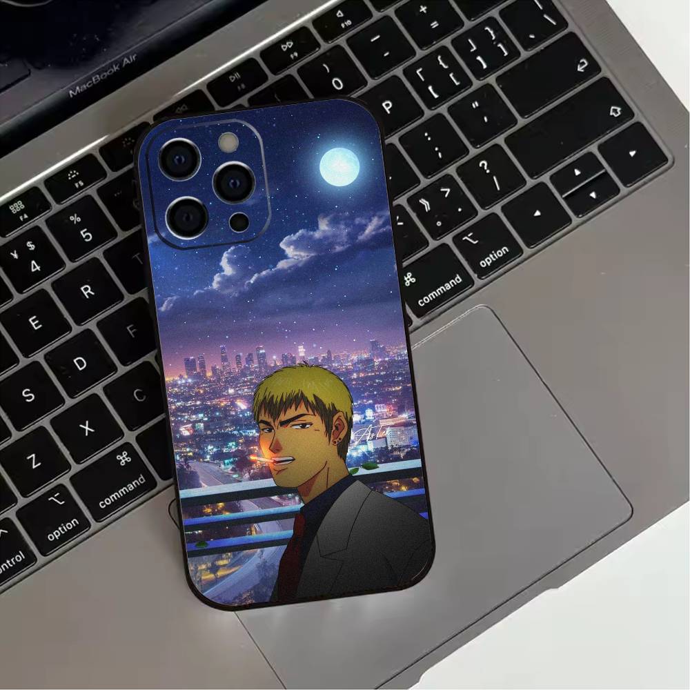 GTO G-Great T-Teacher O-Onizuka Чехол для телефона для iPhone 17,16,15,14,13,12,11 Plus,Pro Max,XS, Мягкий силиконовый черный чехол