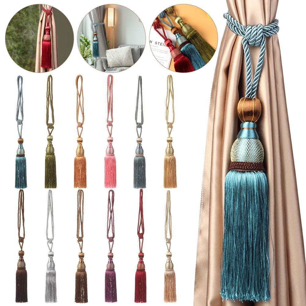 1 пара прочных больших современных держателей для ремней, плетеных подхватов для штор с кисточками, веревки для штор