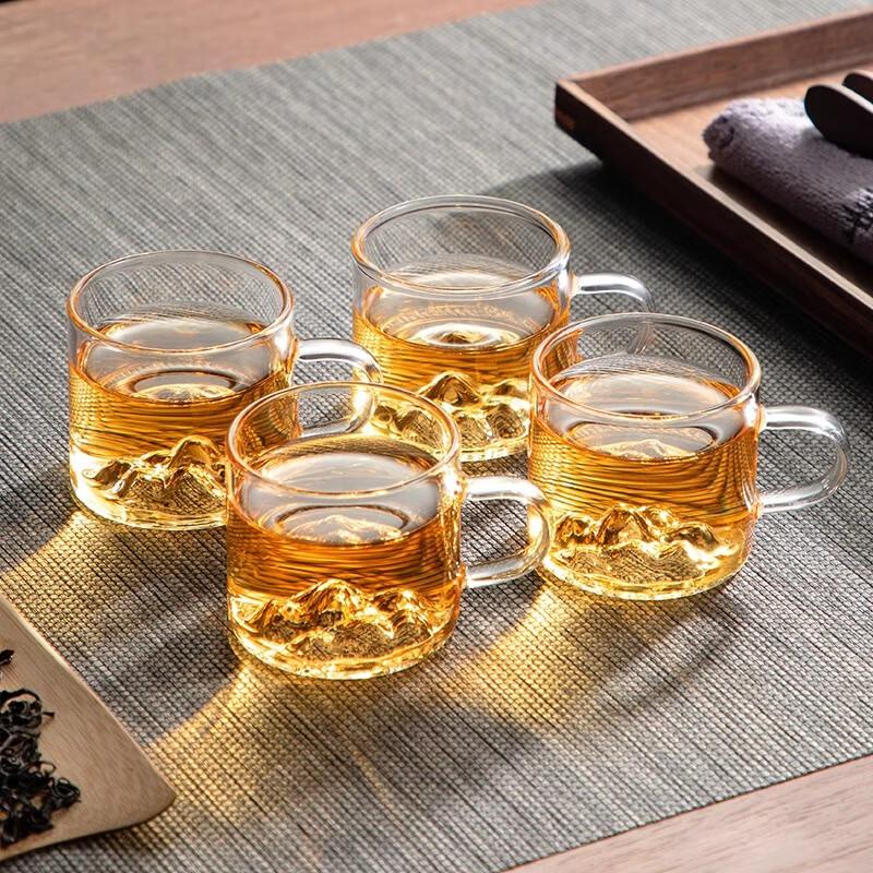 GIANXI Thickened High Temperature Glass Cup High Borosilicate Glass Bottom Guanshan Design With Handle Teacup Kung Fu Tea Set