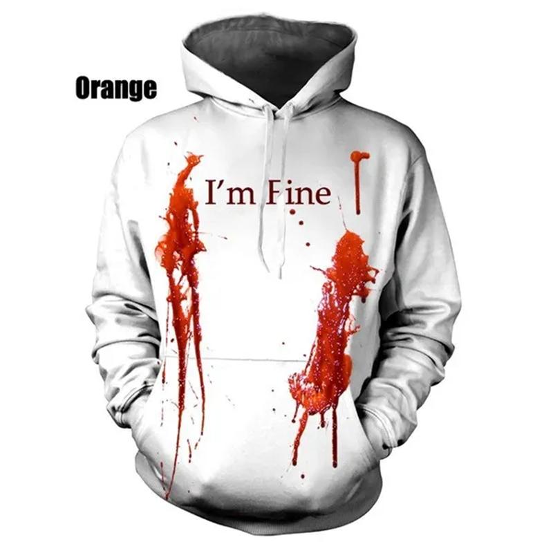New Fashion Horror Bloody 3D Print Hoodies Men Women Oversized Hoodie Pullovers Hooded Sweatshirts Tracksuit Coats Kid Clothing