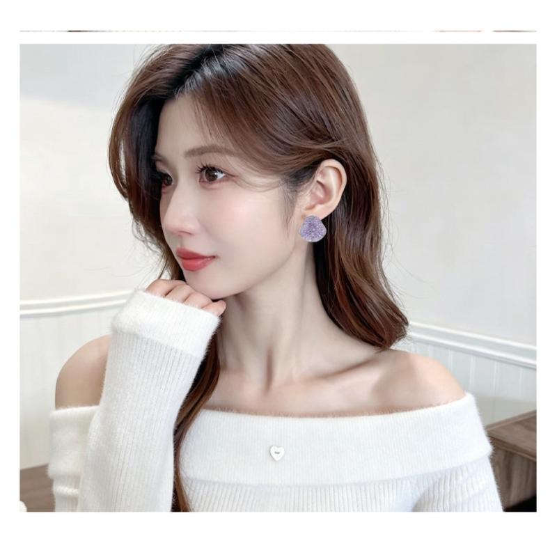 Light Luxury Colorful Cubic Zirconia Stud Earrings Geometric Trendy Delicate Women Party Ear Jewelry Gift