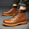 FashionClassic Men Motorcycle Boots Fashionable Tooling Boot Winter Comfortable Warm Snow Boot Anti-slip Wear-resistant New Men Shoes