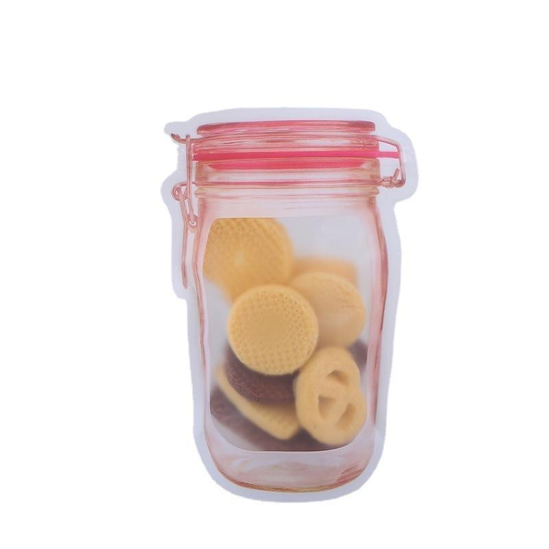Пакет Mason Bottle Ziplock имеет множество комбинаций, герметичные пакеты для хранения, прозрачные пакеты для закусок, влагонепроницаемые пакеты для сохранения свежести