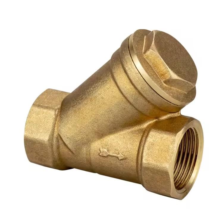 Brass Y-Type Strainer Check Valve BSP Female Thread for Hot Cold Water Heating Pipeline