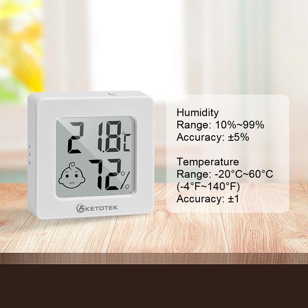 Ketotek Mini Digital Hygrometer Thermometer Indoor Hygrometer Gauge Sensor Humidity Meter Room LCD Thermometer Temperature