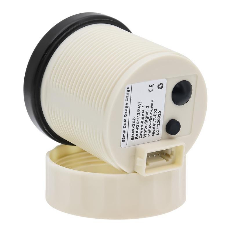 Зеленый цифровой светодиодный 2-в-1 двойной 52-мм указатель уровня топлива с мигающим сигналом, двухканальный измеритель уровня масла 240-33 Ом для автомобиля, лодки